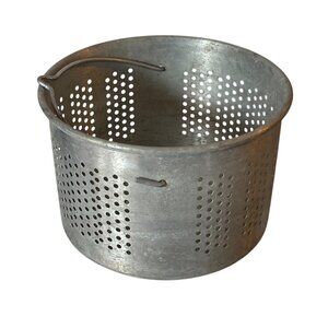 Stock Pot Strainer Insert Colander Aluminum Vintage 11.75" x 8" Swing Handle